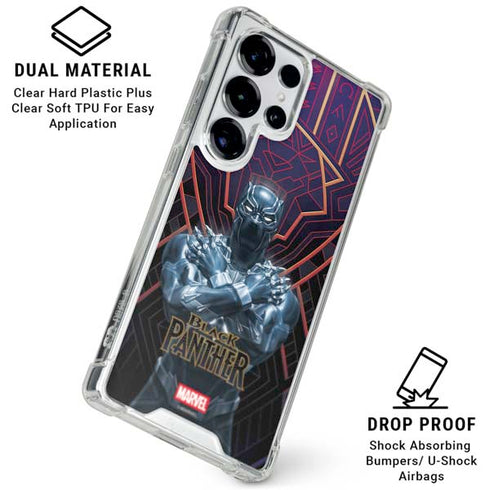 Marvel Black Panther Wakanda Salute Galaxy S25 Ultra Clear Case